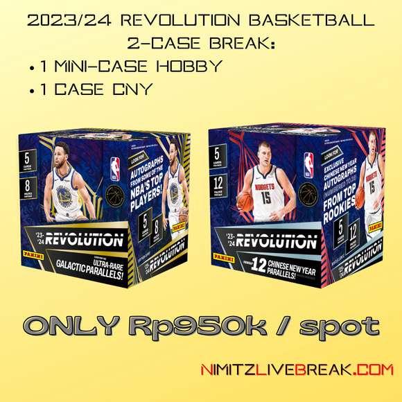 2023/24 Revolution Basketball 2-Case Break #2 RANDOM TEAM (30 SPOTS) - 1 Mini Case Hobby + 1 case CNY